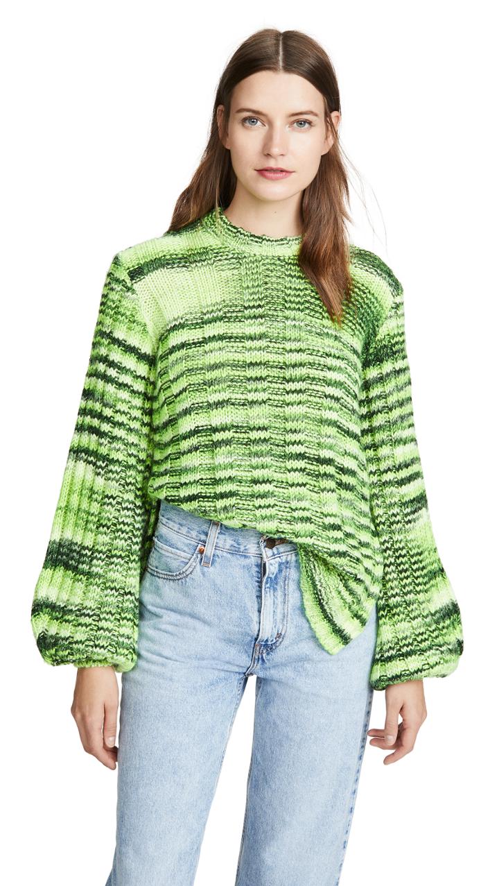 Ganni Neon Melange Knit Sweater
