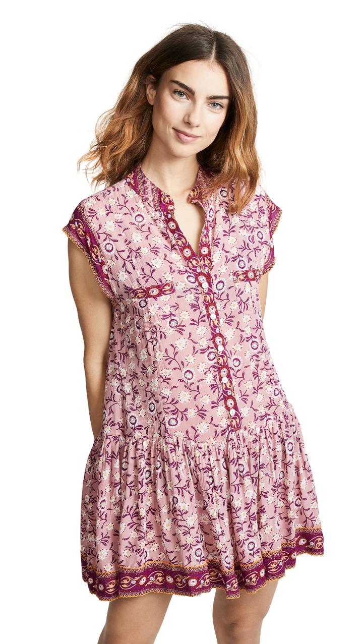 Poupette St Barth Amora Drop Waist Mini Dress