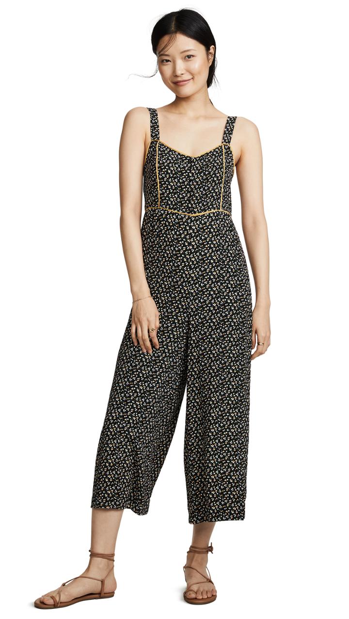 Madewell Button Front Wide Leg Jumpsuit