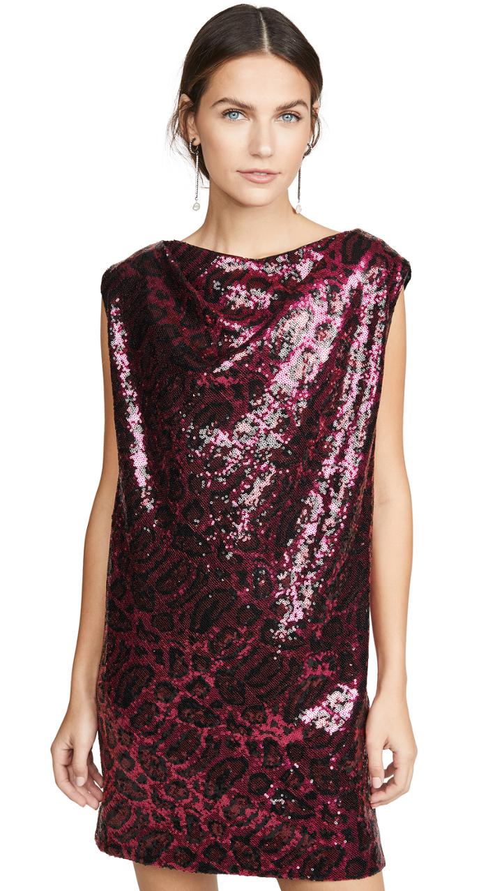 Rta Stevie Sequined Cowl Neck Dress