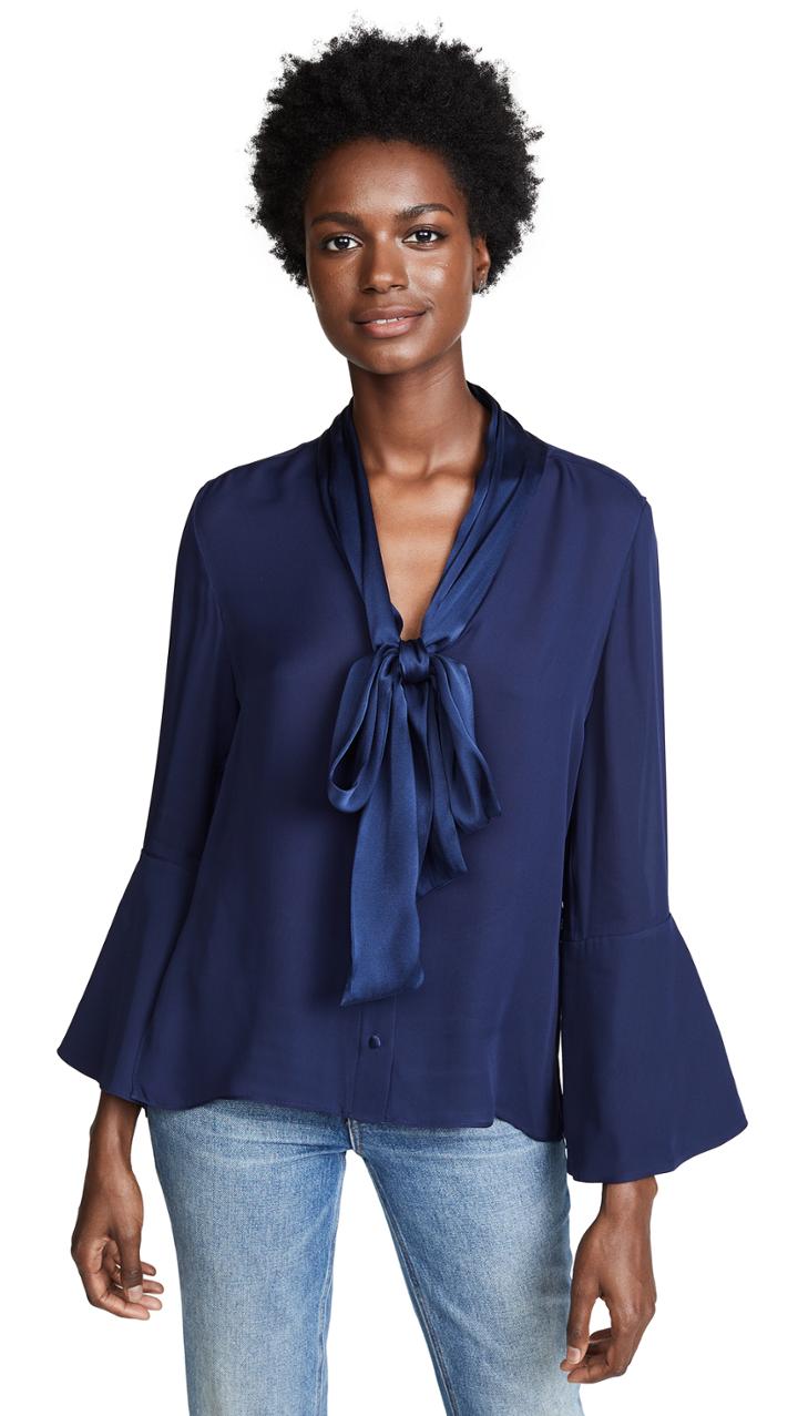 Alice Olivia Meredith Tie Neck Blouse