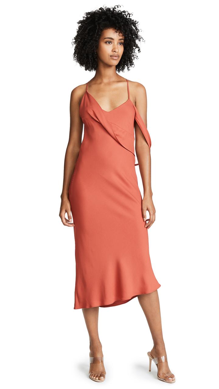 Michelle Mason Drape Midi Dress