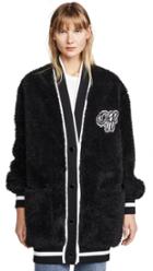 Off White Faux Fur College Cardigan