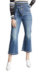 Veronica Beard Jean Marlene Corset Straight Leg Jeans