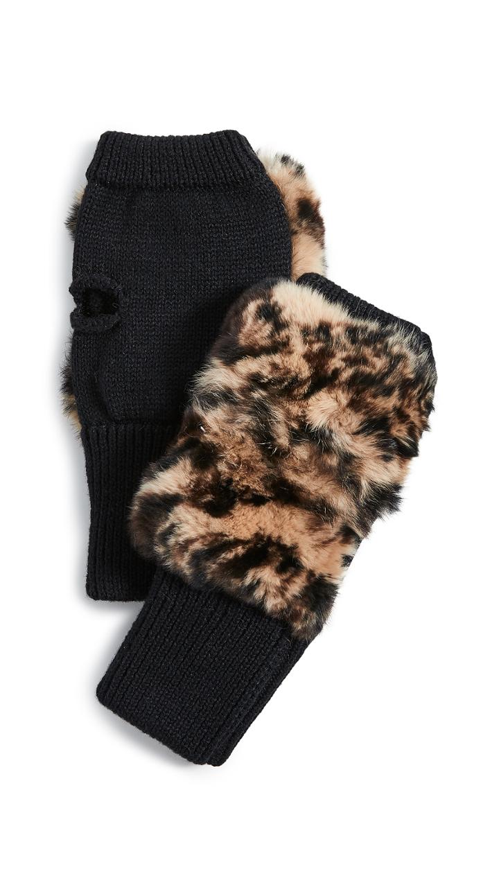 Jocelyn Texty Time Mitten Dyed Rabbit Knit Mittens