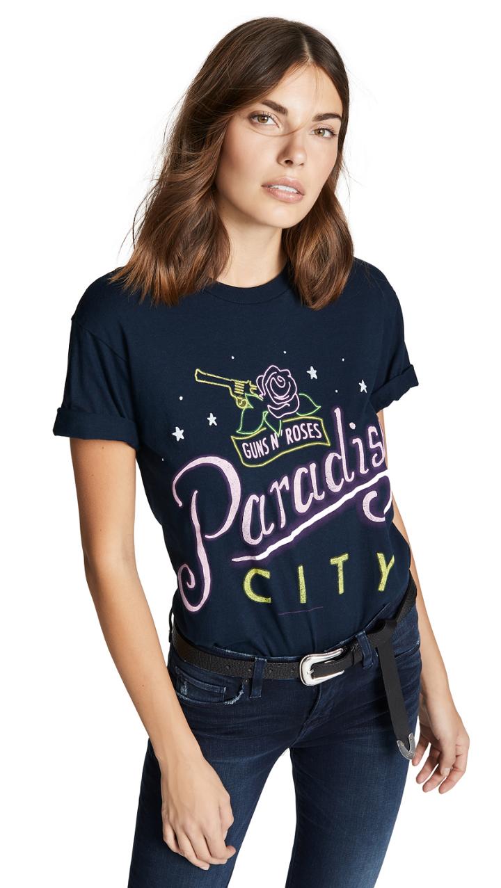 Alice Olivia Jeans Shira Roll Sleeve Tee