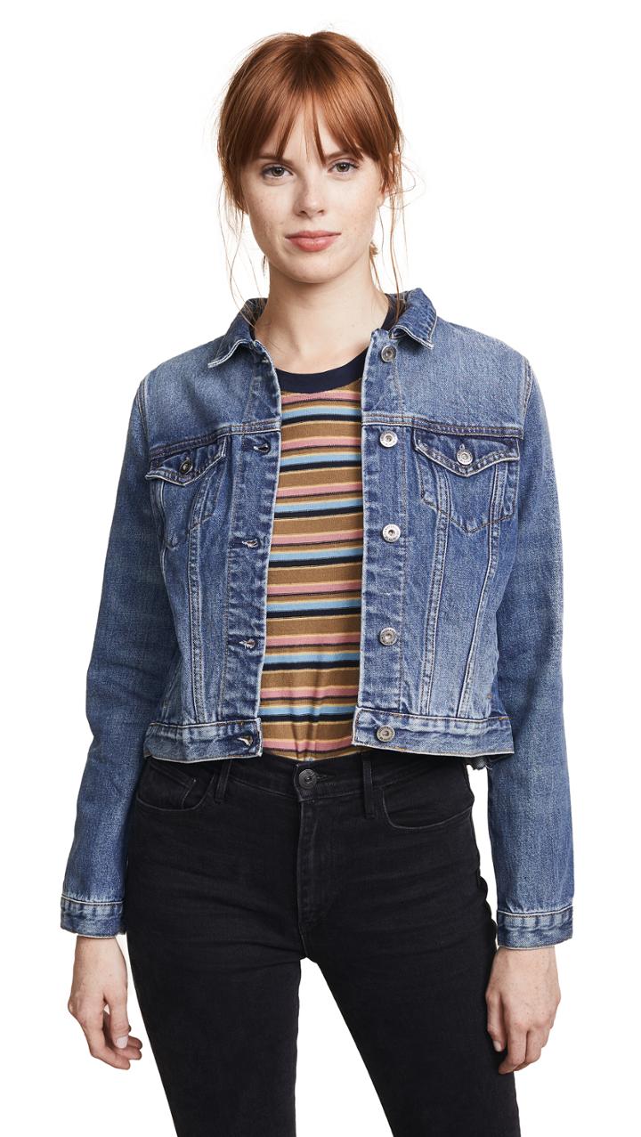 Scotch Soda Maison Scotch Ruffle Back Denim Jacket