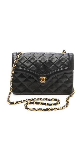 What Goes Around Comes Around Vintage Chanel Flap Bag - Black