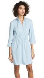 Tibi Mini Zip Up Shirred Dress