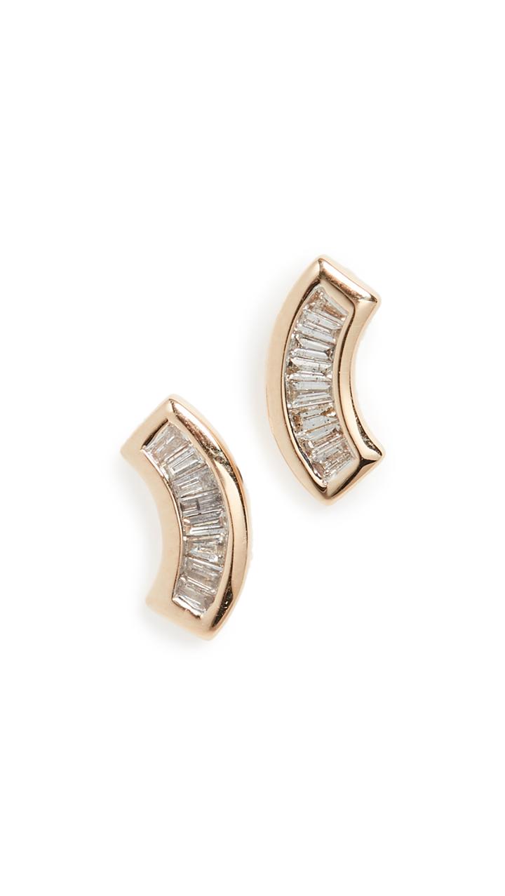 Adina Reyter 14k Heirloom Baguette Arc Earrings