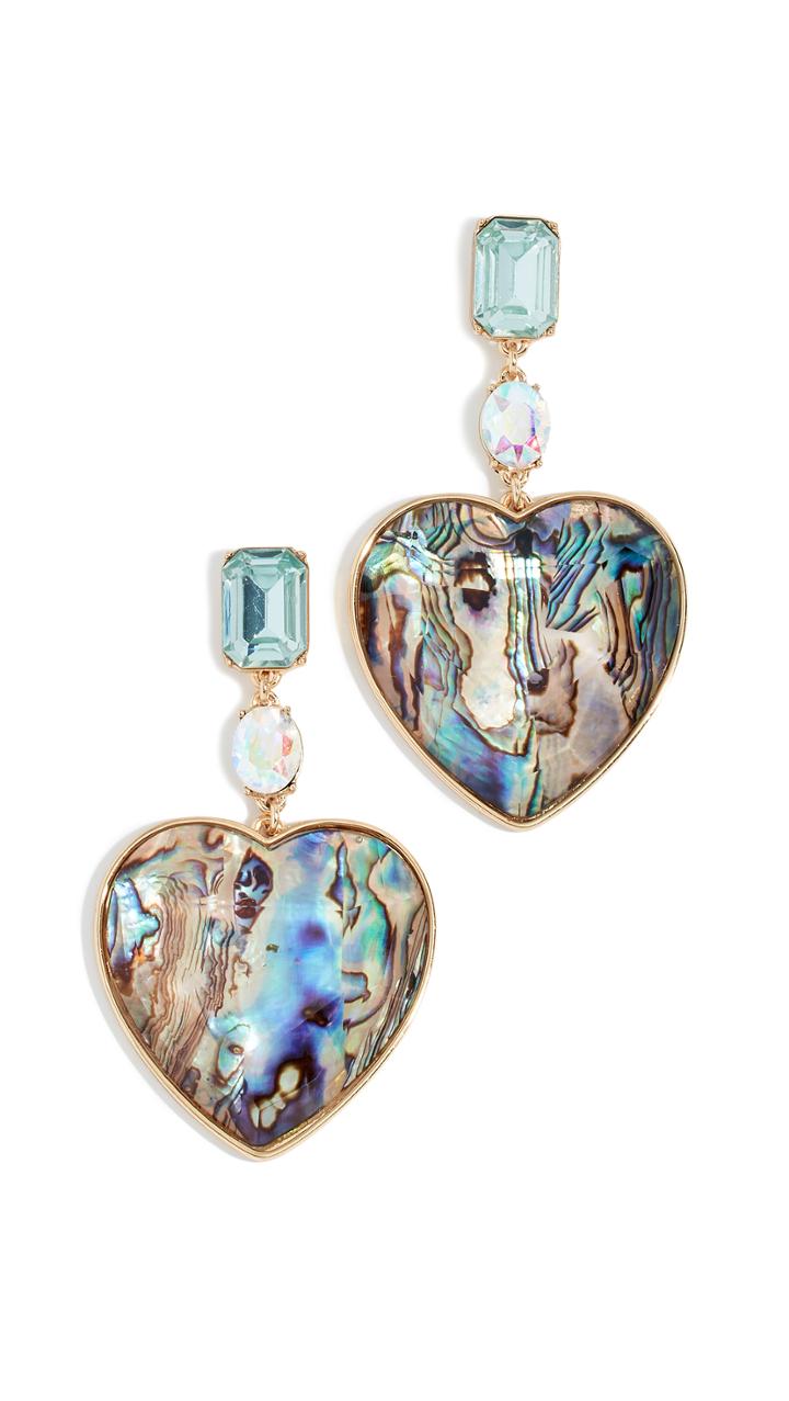 Baublebar Crystal Heart Statement Drop Earrings