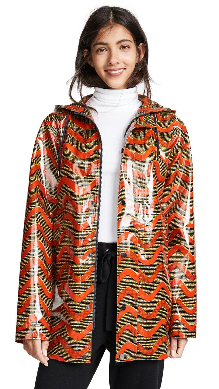 Maison Chateau Rouge Printed Rain Coat