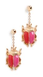 Aurelie Bidermann Elvira Scarab Earrings With Enamel