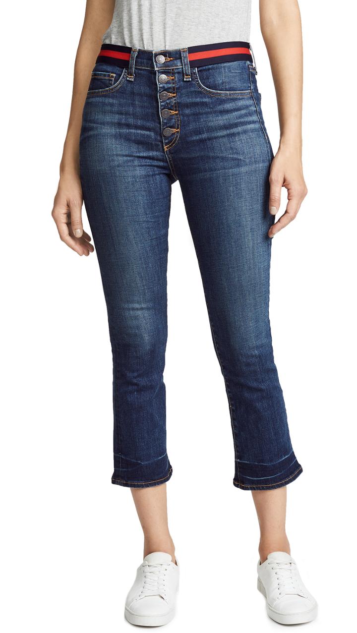 Veronica Beard Jean Carolyn Jeans With Tux Stripes