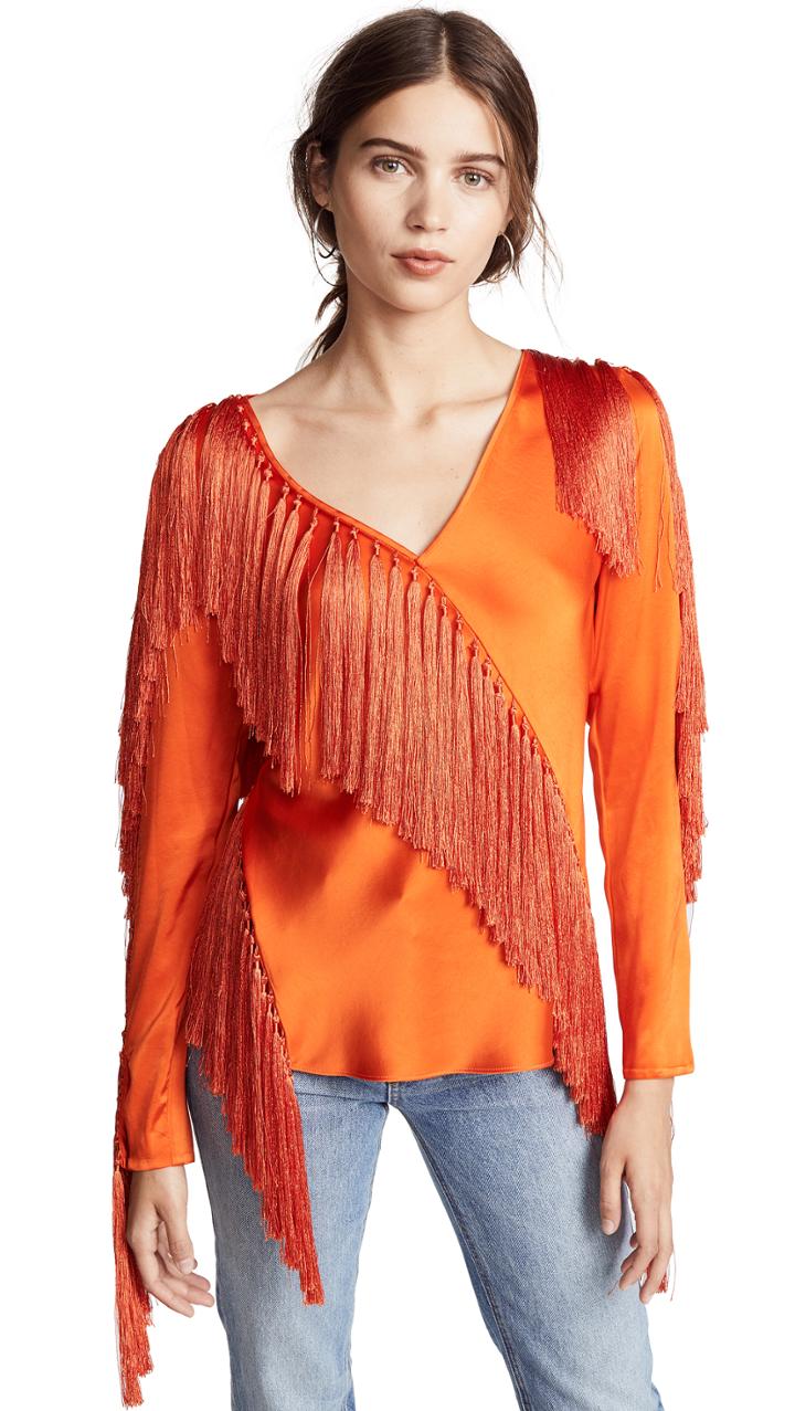 Diane Von Furstenberg Fringe Blouse