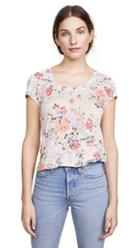 Rebecca Taylor Long Sleeve Lemon Rose Jersey Top