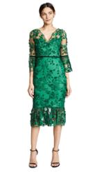 Marchesa Notte Embroidered Cocktail With 3d Flowers