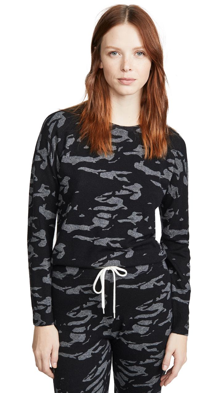 Monrow Camo Raglan Sweater