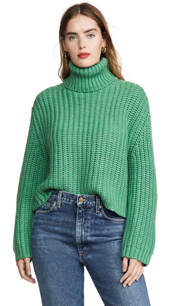 Tory Sport Oversized Merino Turtleneck Sweater