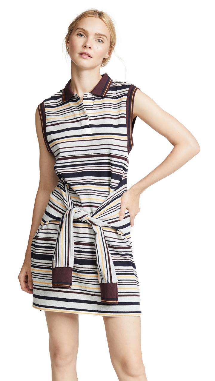 T By Alexander Wang Sleeveless Tie Front Polo Dress
