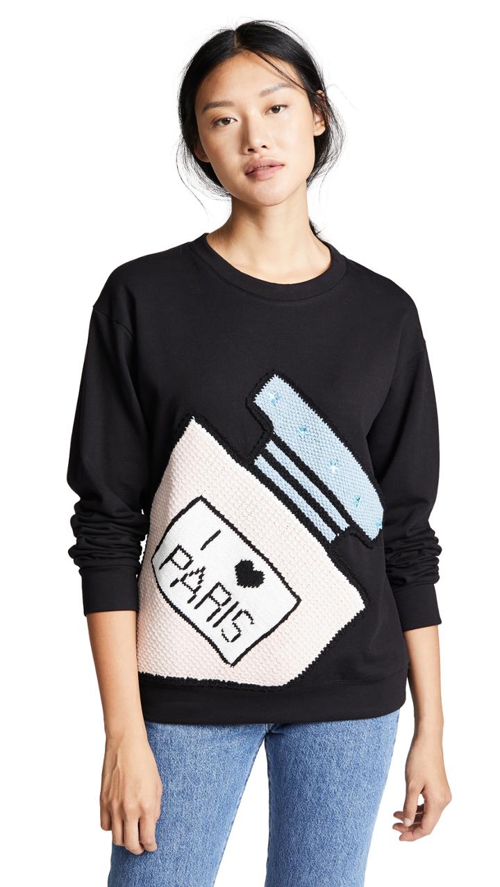 Michaela Buerger I Love Paris Perfume Bottle Sweatshirt
