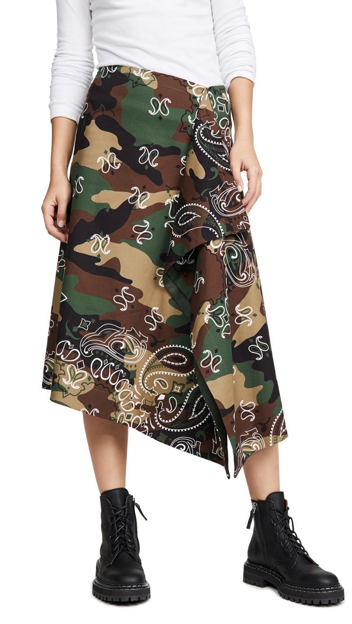 Monse Camo Handkerchief Skirt