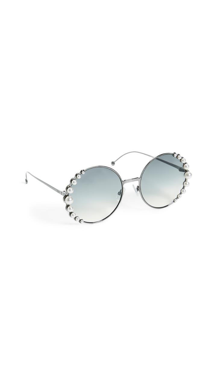 Fendi Round Pearl Frame Sunglasses