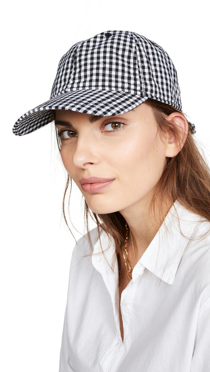 Madewell Gingham Tie Back Baseball Cap