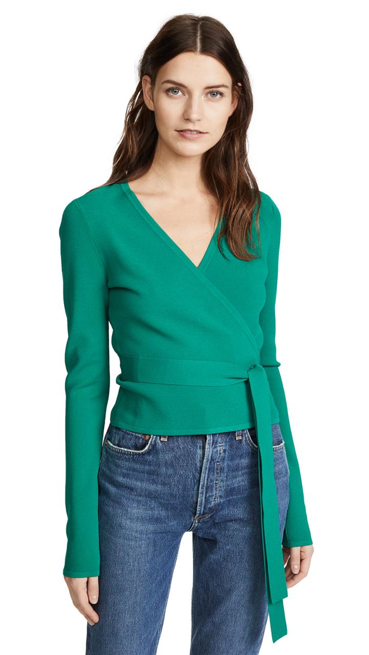 Diane Von Furstenberg Knit Wrap Top