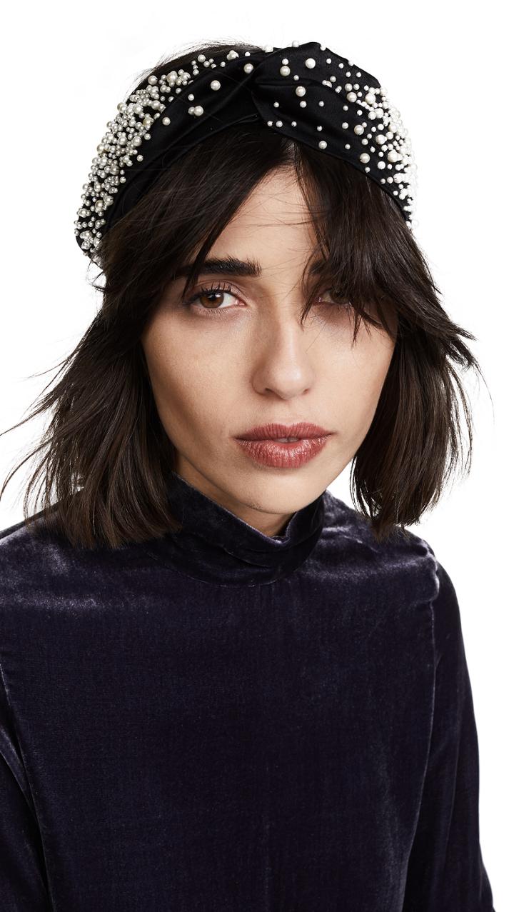 Jennifer Behr Imitation Pearl Encrusted Head Wrap