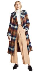 Toga Pulla Shaggy Check Long Coat