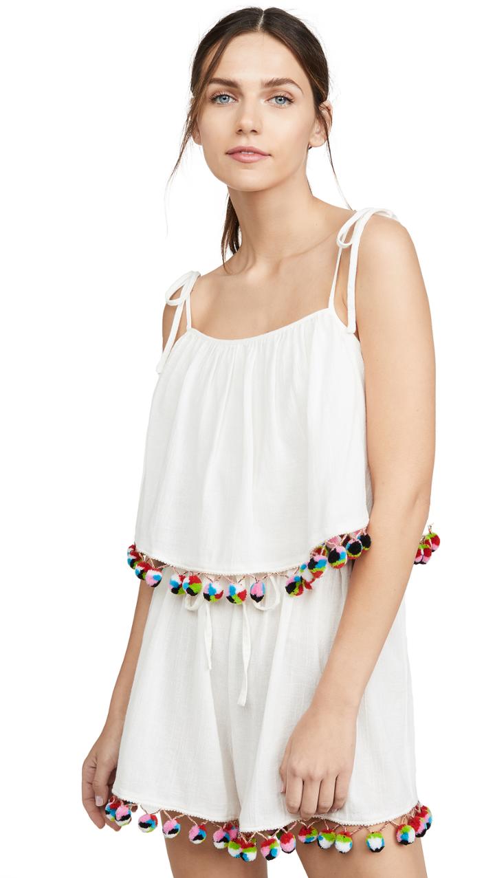 Madewell Tiered Tie Strap Romper