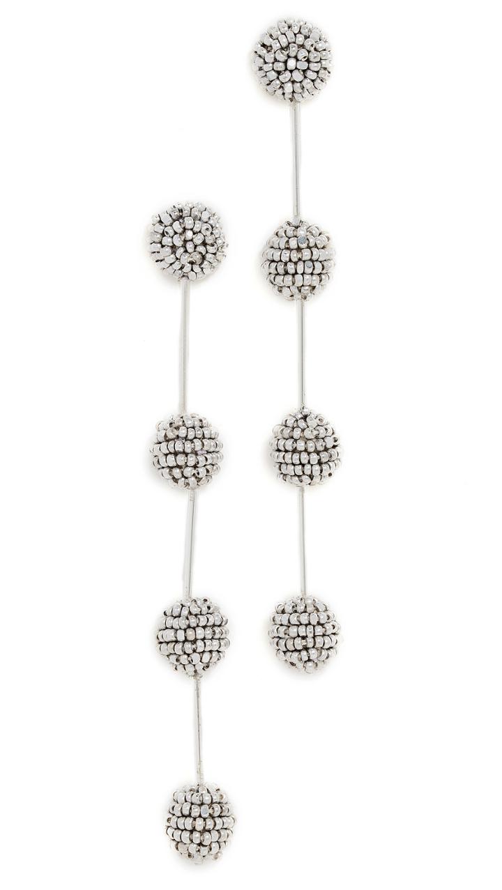 Oscar De La Renta Small Beaded Drop Earrings