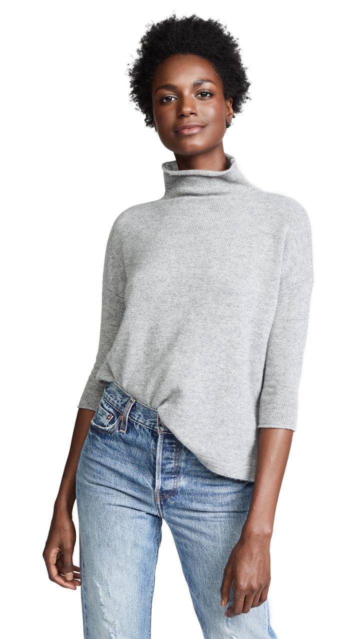 James Perse Cashmere Boxy Oversized Turtleneck