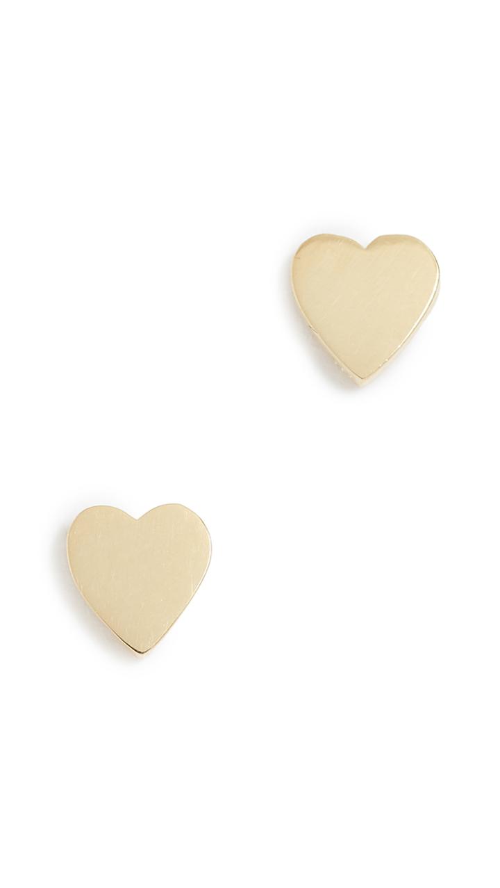 Jennifer Meyer Jewelry 18k Gold Heart Stud Earrings