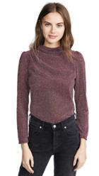Rebecca Taylor Long Sleeve Metallic Blouse