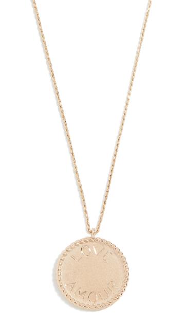 Ariel Gordon Jewelry 14k Imperial Disc Love Amour Necklace