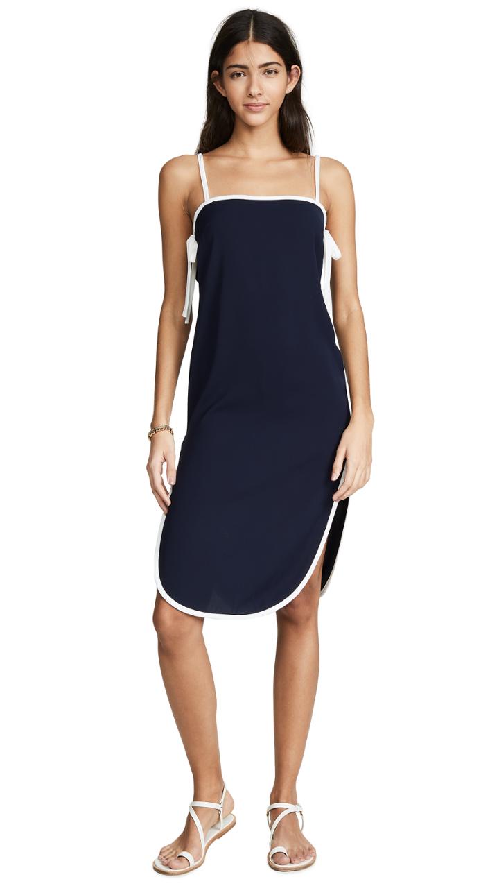 Solid Striped Disco Slip Dress