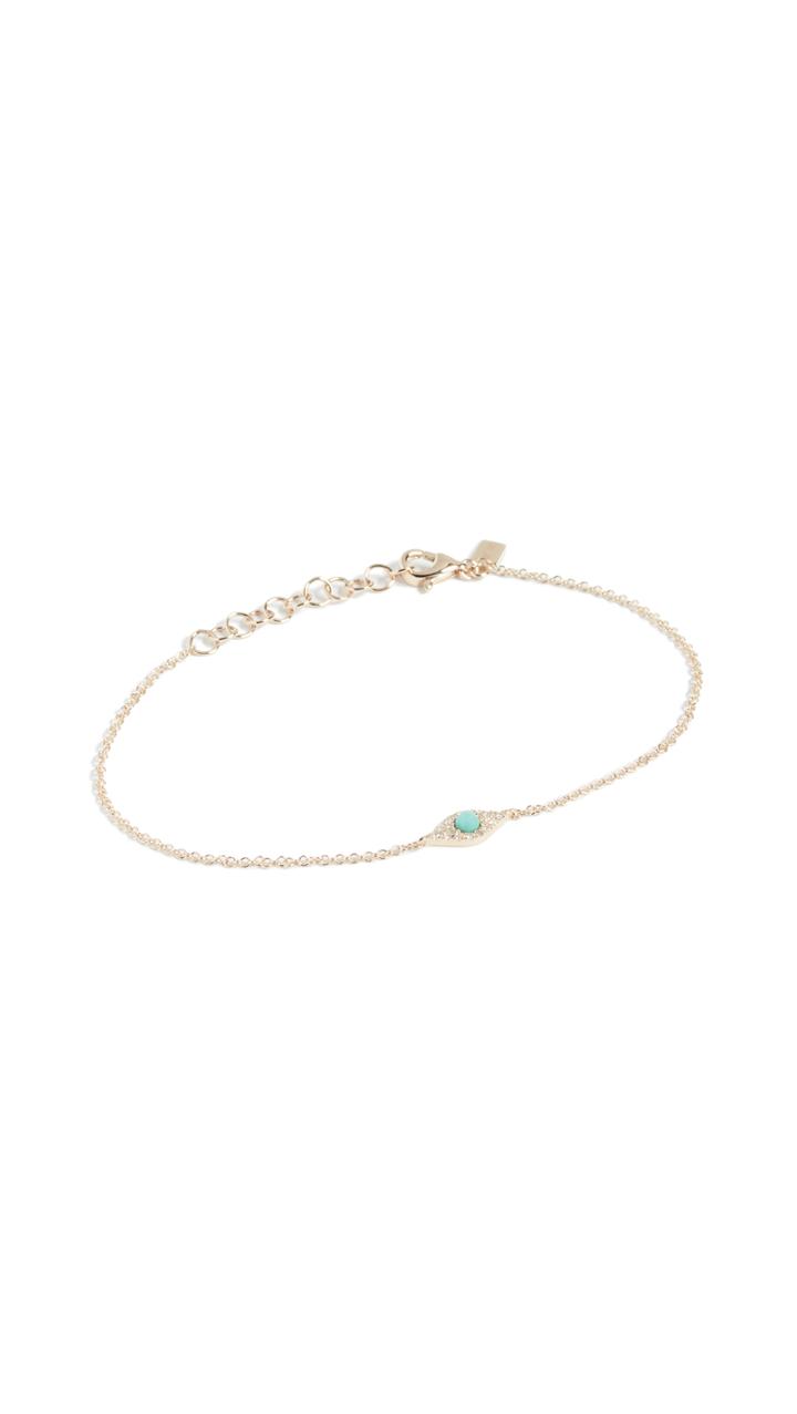 Ef Collection 14k Evil Eye Chain Bracelet