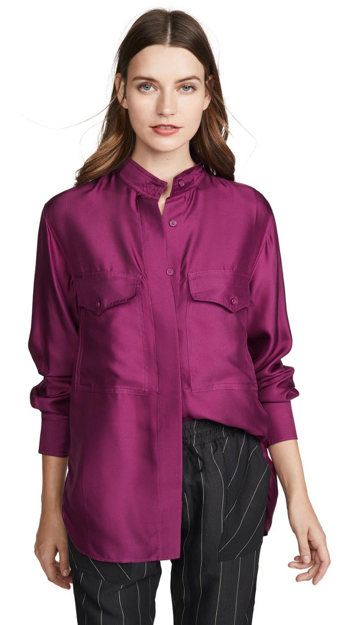 Edition10 Silk Button Down Shirt