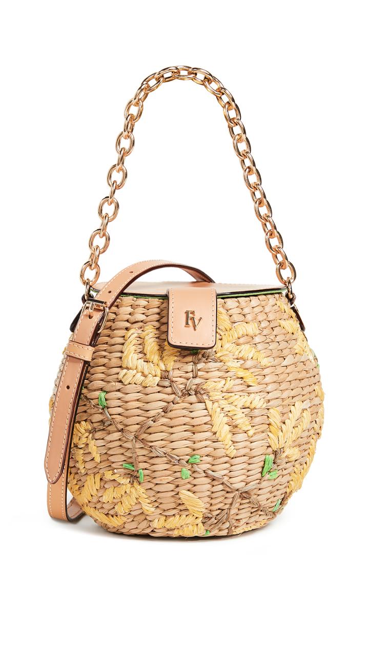 Frances Valentine Spring Flowers Mini Woven Bucket