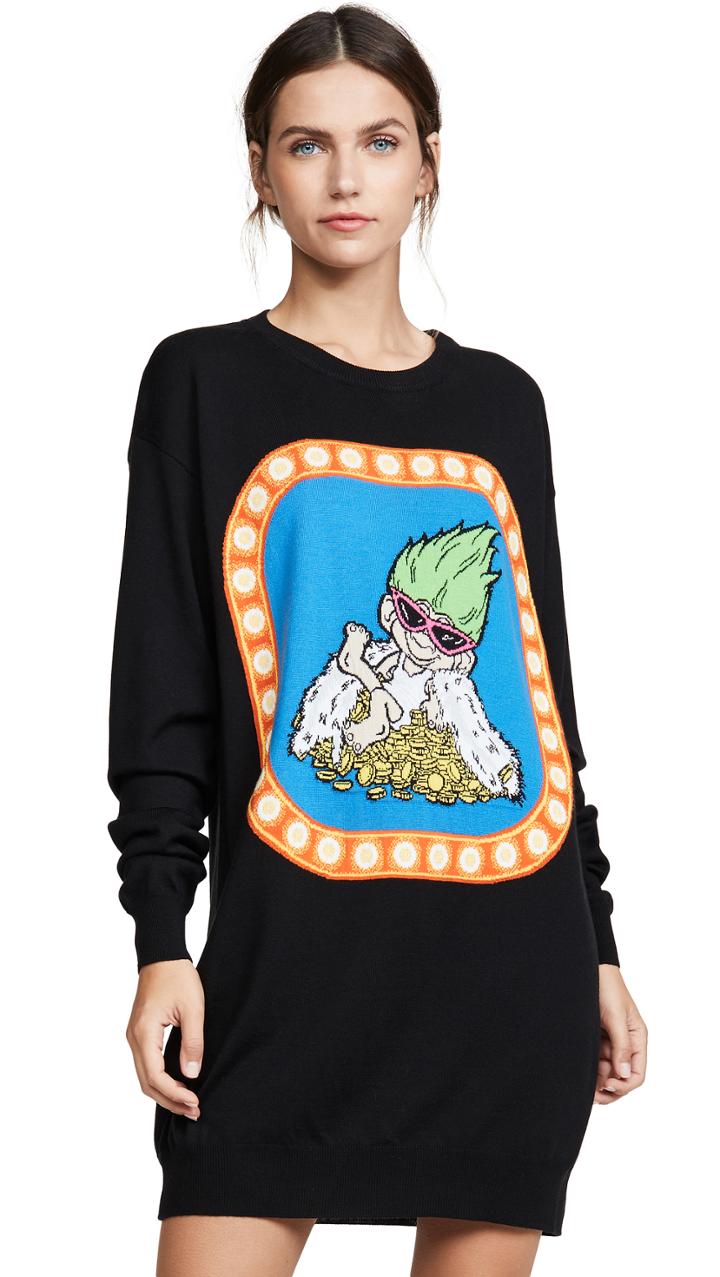 Moschino Troll Sweater Dress Blue