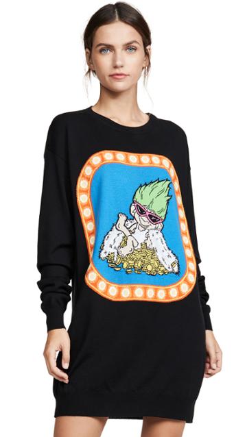 Moschino Troll Sweater Dress Blue