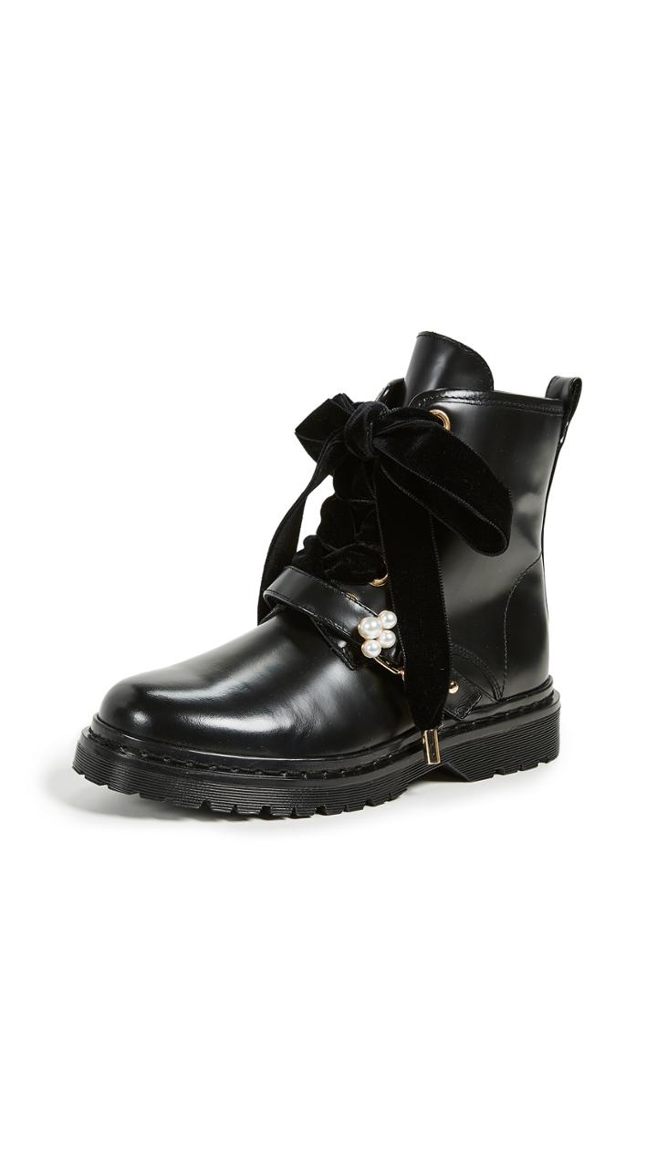 Mother Of Pearl Enzo Combat Boots