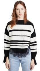 Self Portrait Monochrome Striped Sweater