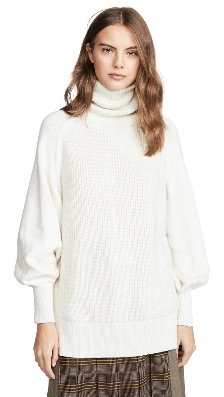 Adeam Side Zip Turtleneck Sweater