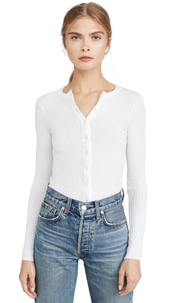 Enza Costa Poorboy Rib Cardigan