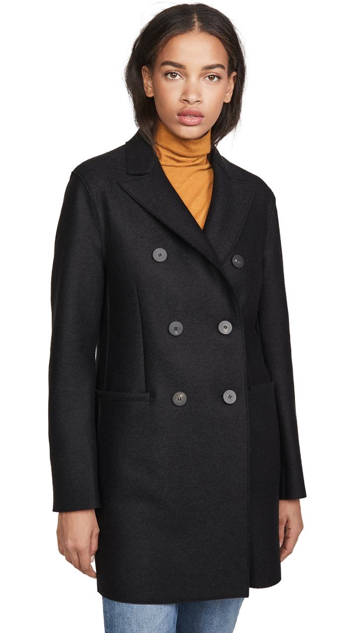Harris Wharf London Short Double Breasted Coat