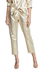 Forte Forte Metallic Chic Stripe Pants With Knot