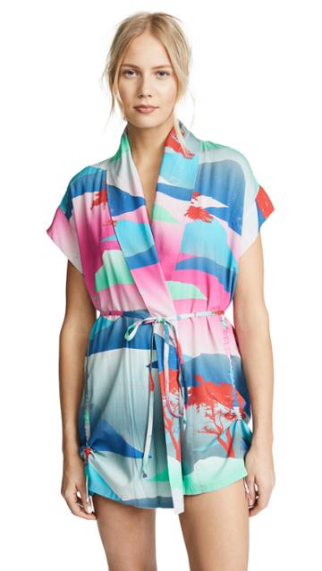 Double Rainbouu Moon Safari Little Beach Kimono